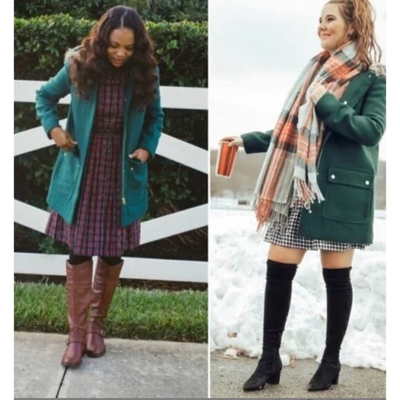 J.Crew Mercantile Vail Wool Blend Parka in Academic Green, size 0 - Picture 2 of 14